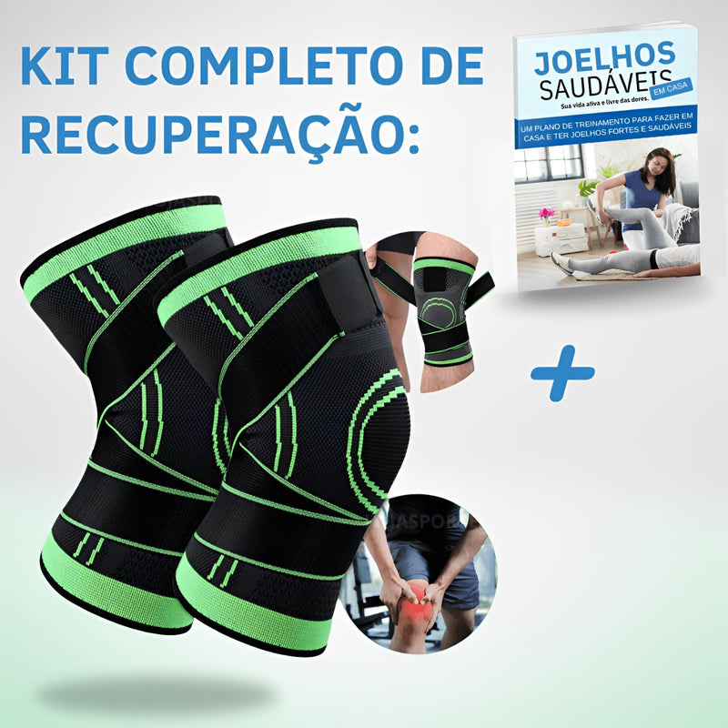 Kit Completo de Recuperação: 2 Joelheiras Proflex + Ebook Premium de Fortalecimento