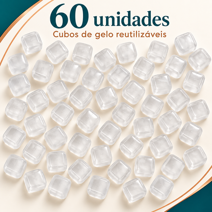 Kit 60 Gelos Artificiais Reutilizáveis - Transparente
