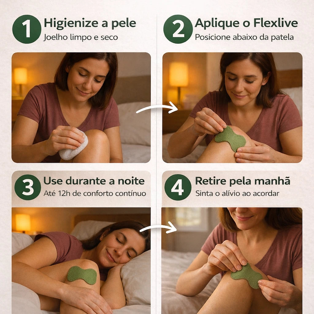 FlexLive - Adesivo Natural para Joelho 60 peças