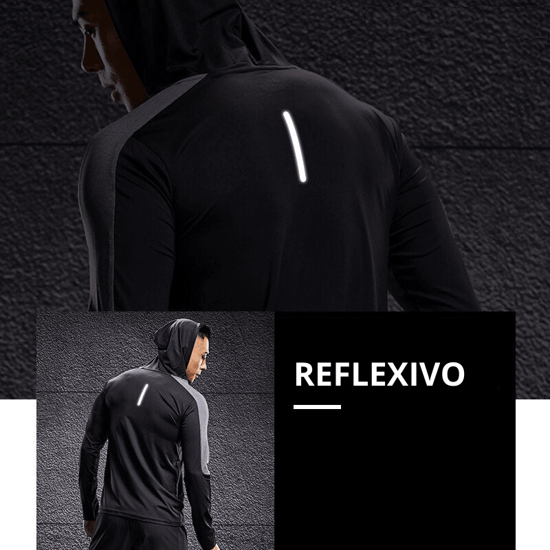 Blusa Training com Capuz - Respirável e Reflexiva - LOJA SPORTECH 